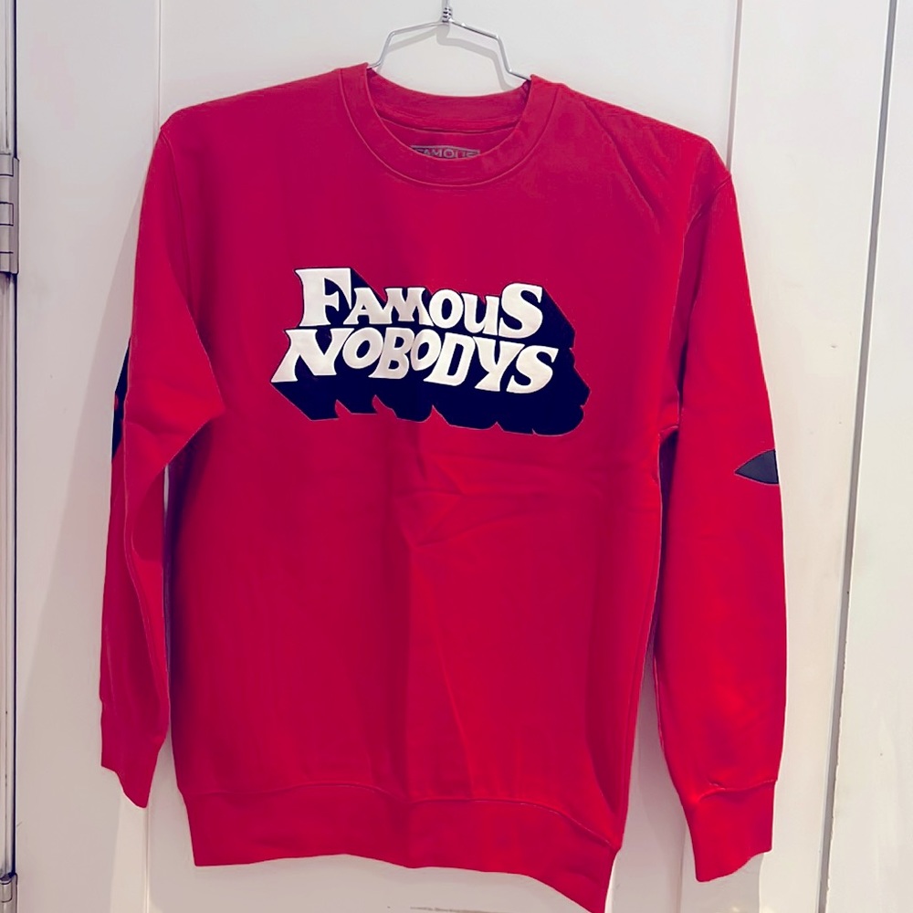 Famous Nobody’s red crewneck sweatshirt NEW